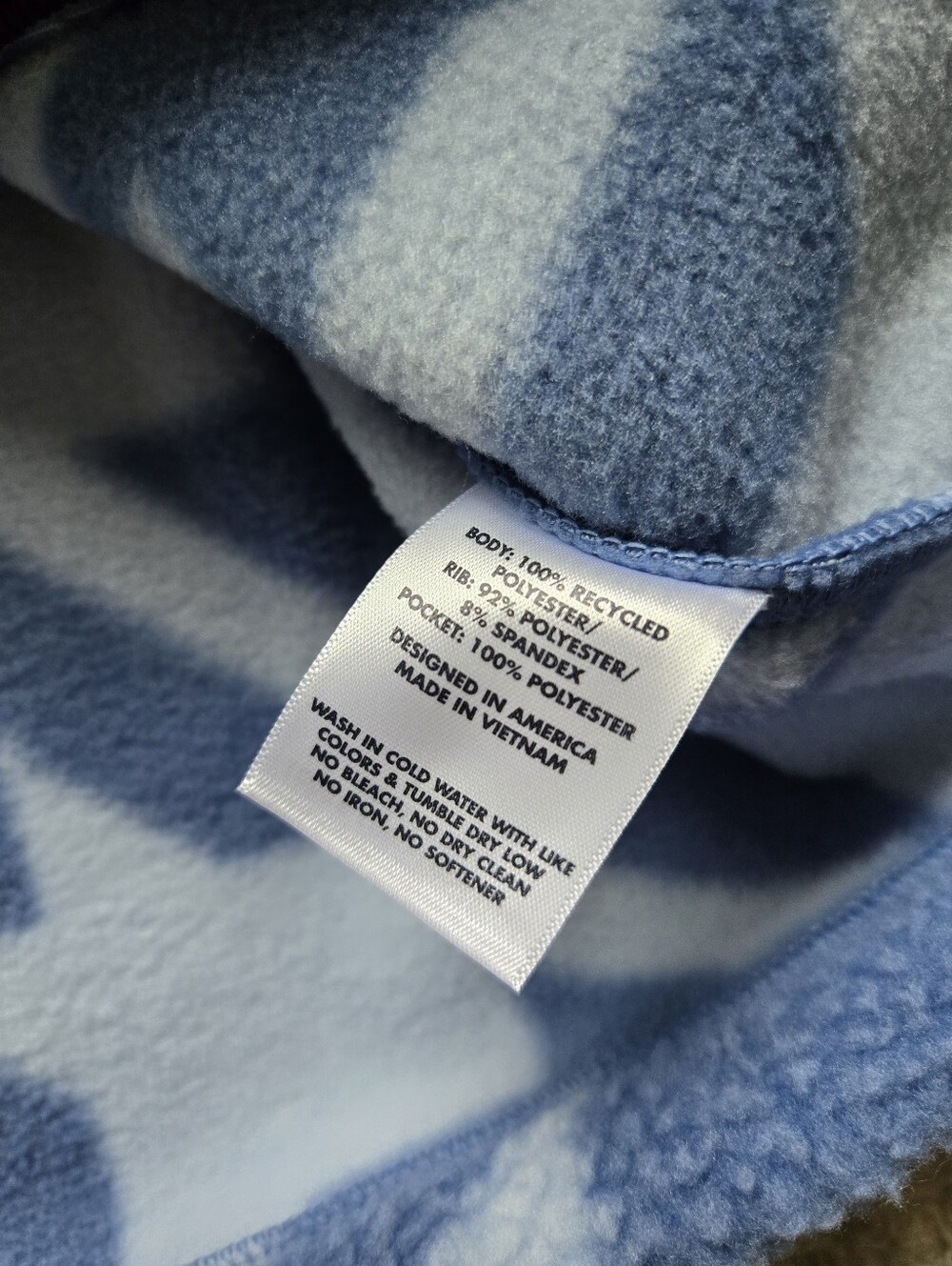 Rhoback Rivanna Fleece Pullover Womens S Blue Houndstooth Crop - Picture 8 of 10